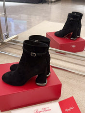 VIV' PODIUM BOOTIES IN BLACK SUEDE