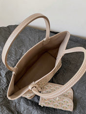 ANJOU MINI BAG 20 IN GREY MIX GREEN GOYARDINE CANVAS AND CALFSKIN