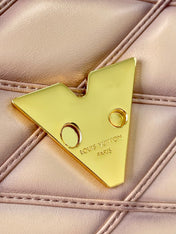 GO-14 MM 23 IN LIGHT PINK QUILTED LAMBSKIN GOLD HARDWARE