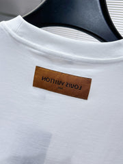 LV T-SHIRT LOGO EMBROIDERED WHITE COTTON 238805