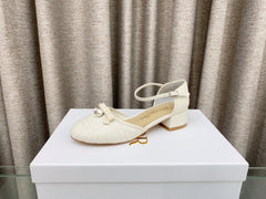 PEARL MARY JANE PUMP IN WHITE LAMBSKIN 30 MM