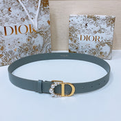 DIOR 25S BELT 30 MM IN SLATE BLUE CALFSKIN 586580
