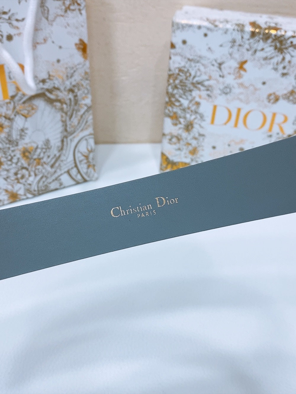 DIOR 25S BELT 30 MM IN SLATE BLUE CALFSKIN 586580