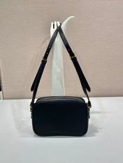 BOW BAG 18 IN BLACK RE-NYLON AND LAMBSKIN
