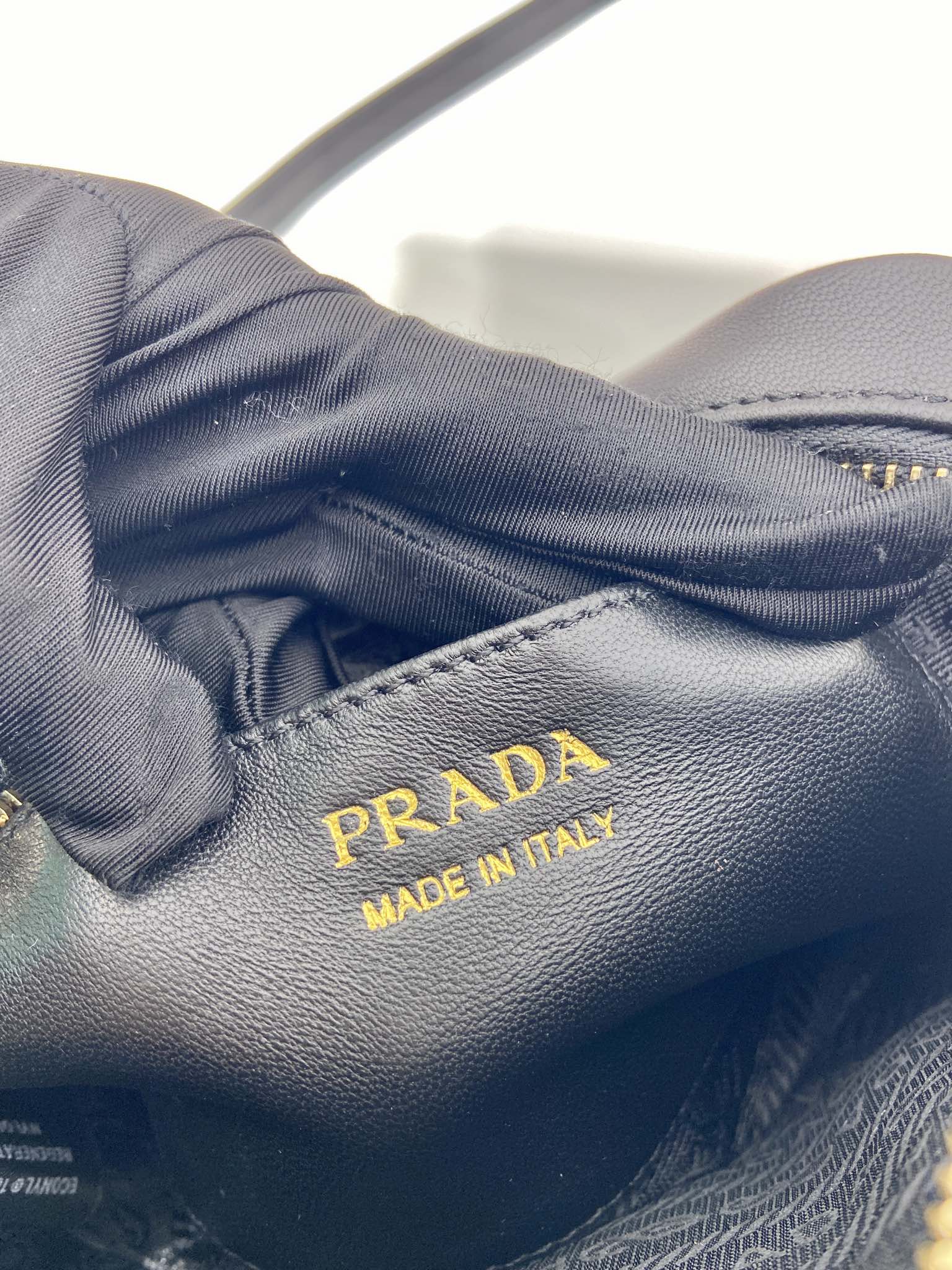 BOW BAG 18 IN BLACK RE-NYLON AND LAMBSKIN