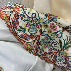 Zimmerman Midi Dress Beige Embroidered with Floral Patterns Cotton 226185