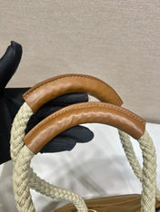 BUCKET BAG 28 IN SEPIA BROWN RE-NYLON GOLD LOGO