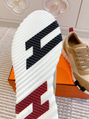 BOUNCING SNEAKER IN CIDER BROWN GRAPHIC MESH AND SUEDE