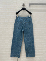 DIOR RETRO WASHED PLAID STRAIGHT-LEG JEANS