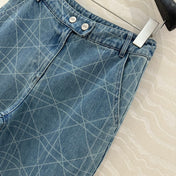 DIOR RETRO WASHED PLAID STRAIGHT-LEG JEANS