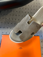 EZE SANDAL PLATFORM 85 MM IN WOOD BROWN SUEDE