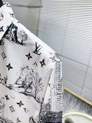 LV LONG-SLEEVED SHIRT WHITE COTTON ALLOVER MONOGRAM CITY WALK PRINT 238817