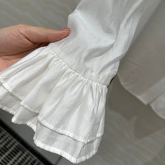 CC Lace Shirt In White Cotton And Silk