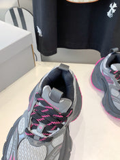 DAD SHOES IN GRAY MIX PINK MESH AND CALFSKIN