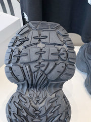 DAD SHOES IN BLACK MESH AND CALFSKIN