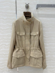 LP CLASSIC STAND-COLLAR LINEN JACKET