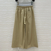 Loewe Wide-leg Straight Pants Beige Cotton