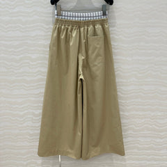 Loewe Wide-leg Straight Pants Beige Cotton