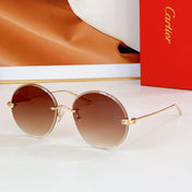 PREMIÈRE RIMLESS ROUND FRAME SUNGLASSES CT0475 IN METAL