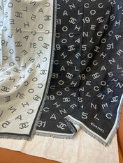 CHANEL 25S SCARF 140 IN WOOL SILK 700811