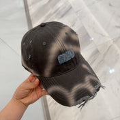 MM BASEBALL CAP IN DARK MOCHA BROWN DISTRESSED FABRIC STYLE 2