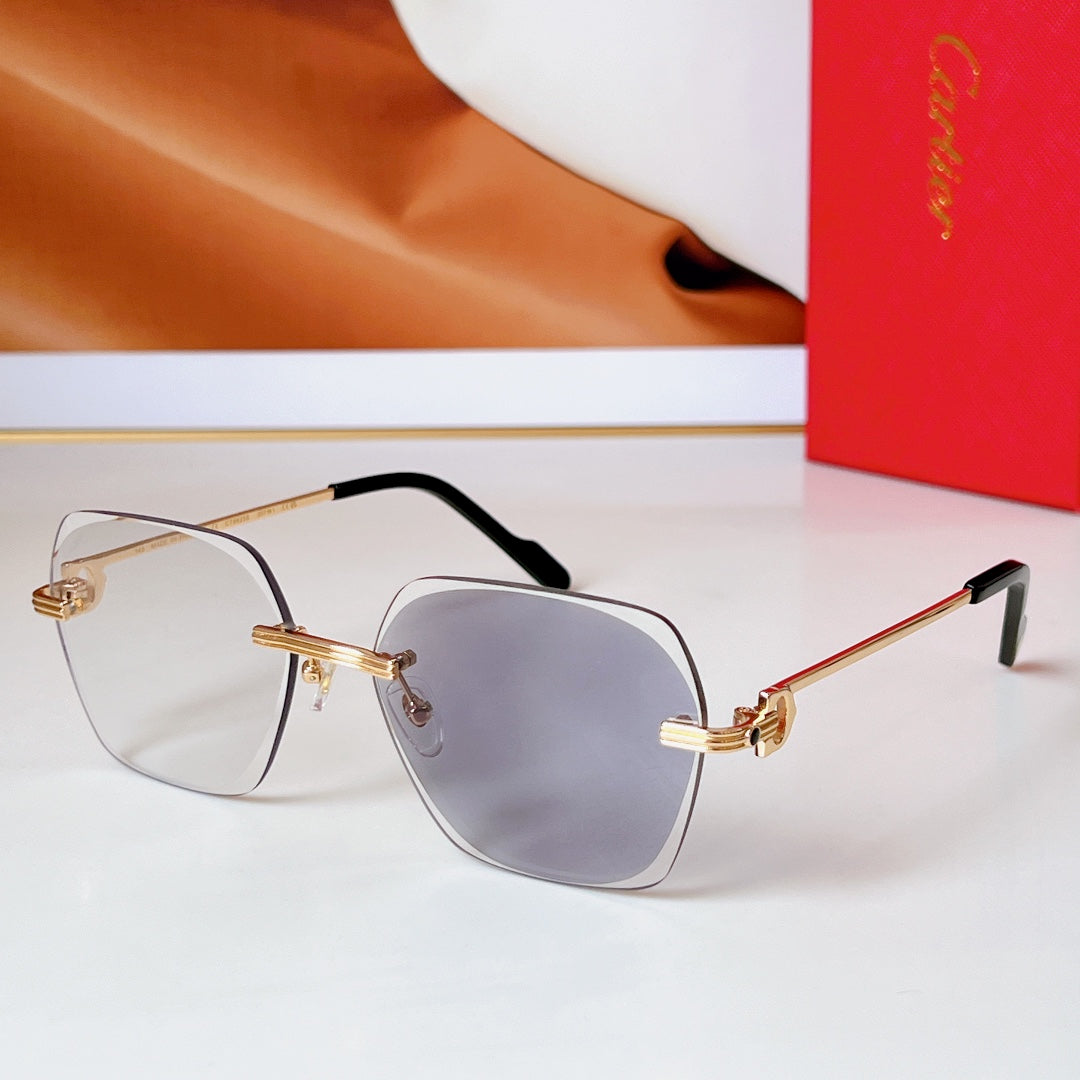 C DE RIMLESS SQUARE FRAME SUNGLASSES CT0625S IN METAL