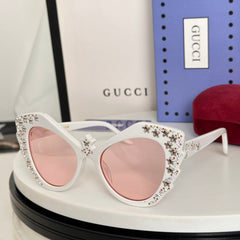 CRYSTAL STUDDED CAT-EYE FRAME SUNGLASSES GG1095S IN ACETATE