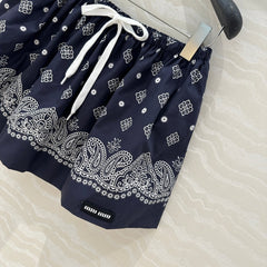 MIUMIU MIDNIGHT BLUE PLEATED MIDI SKIRT