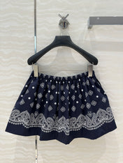 MIUMIU MIDNIGHT BLUE PLEATED MIDI SKIRT