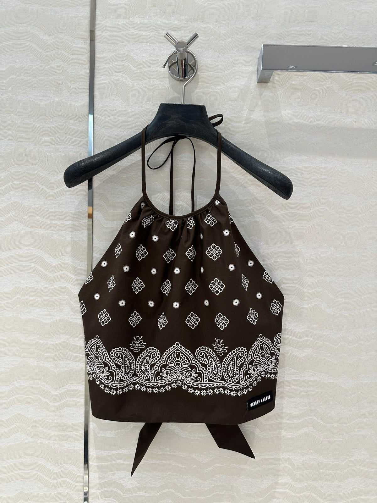 MIUMIU EARTH BROWN STRAPPY BACK TOP