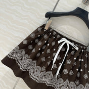 MIUMIU EARTH BROWN PLEATED MIDI SKIRT