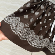 MIUMIU EARTH BROWN PLEATED MIDI SKIRT