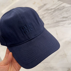 MM BASEBALL CAP IN NAVY BLUE FABRIC EMBROIDERED LOGO STYLE 1