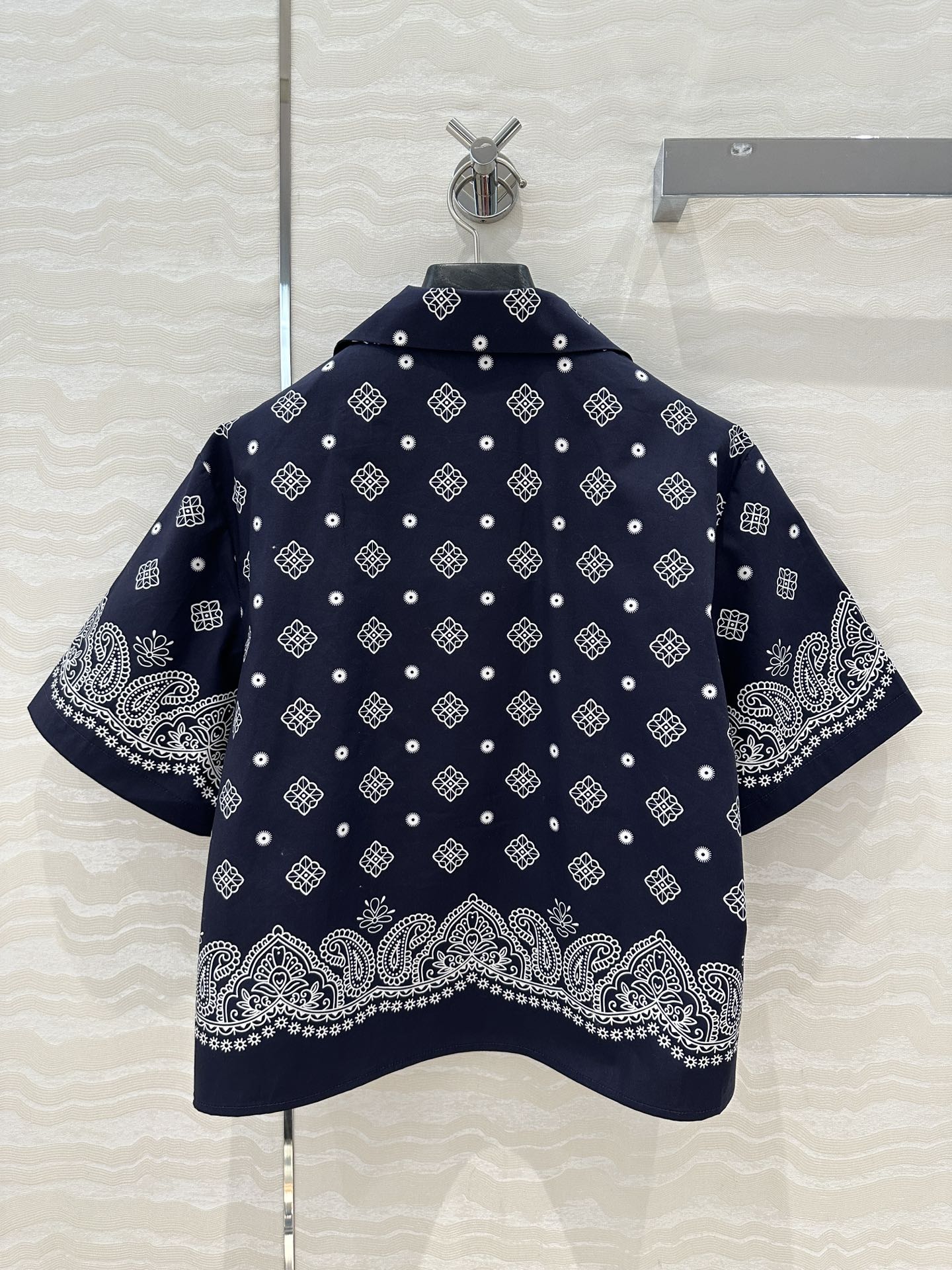 MIUMIU MIDNIGHT BLUE SHORT-SLEEVE SHIRT 261480