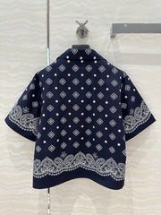 MIUMIU MIDNIGHT BLUE SHORT-SLEEVE SHIRT 261480