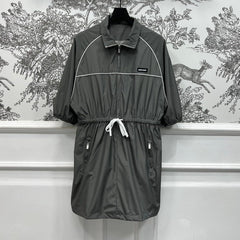 MIU 25S HOODED JACKET GREY IN NYLON 263119