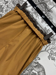 MIU 25S HIGH WAIST SHORTS BROWN IN NYLON 263021