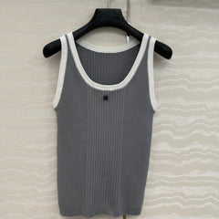 CC Knitted Vest Gray Cotton