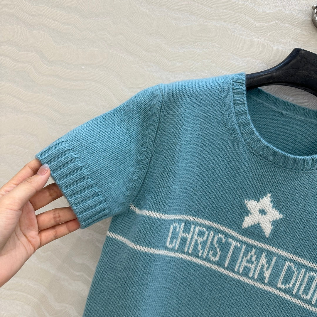 DIOR SHORT-SLEEVE CASHMERE SWEATER 264913