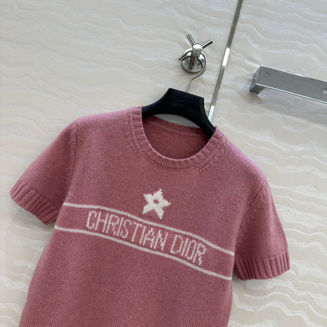 DIOR SHORT-SLEEVE CASHMERE SWEATER 264916