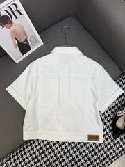 DIOR WHITE SHORT-SLEEVE DENIM JACKET