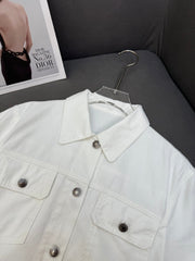 DIOR WHITE SHORT-SLEEVE DENIM JACKET