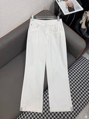 DIOR WHITE STRAIGHT-LEG JEANS