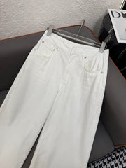 DIOR WHITE STRAIGHT-LEG JEANS