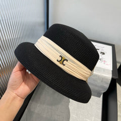 SMALL BRIM HAT MODEL 650349 IN BLACK WOVEN STRAW