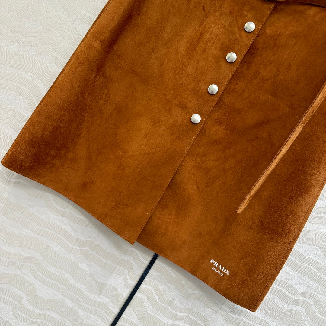 PRADA LAMB LEATHER SKIRT 276298