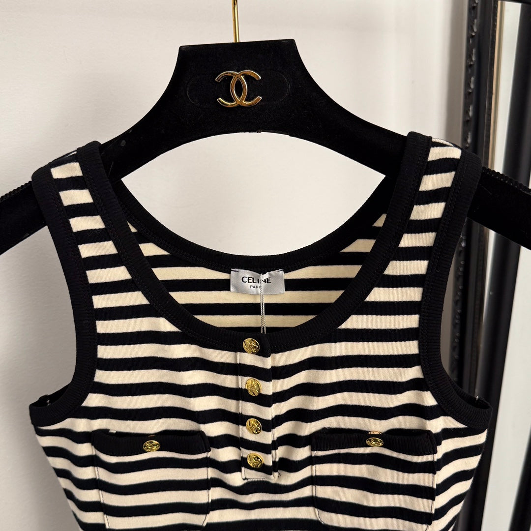 CELINE 25S STRIPED TANK TOP 0115