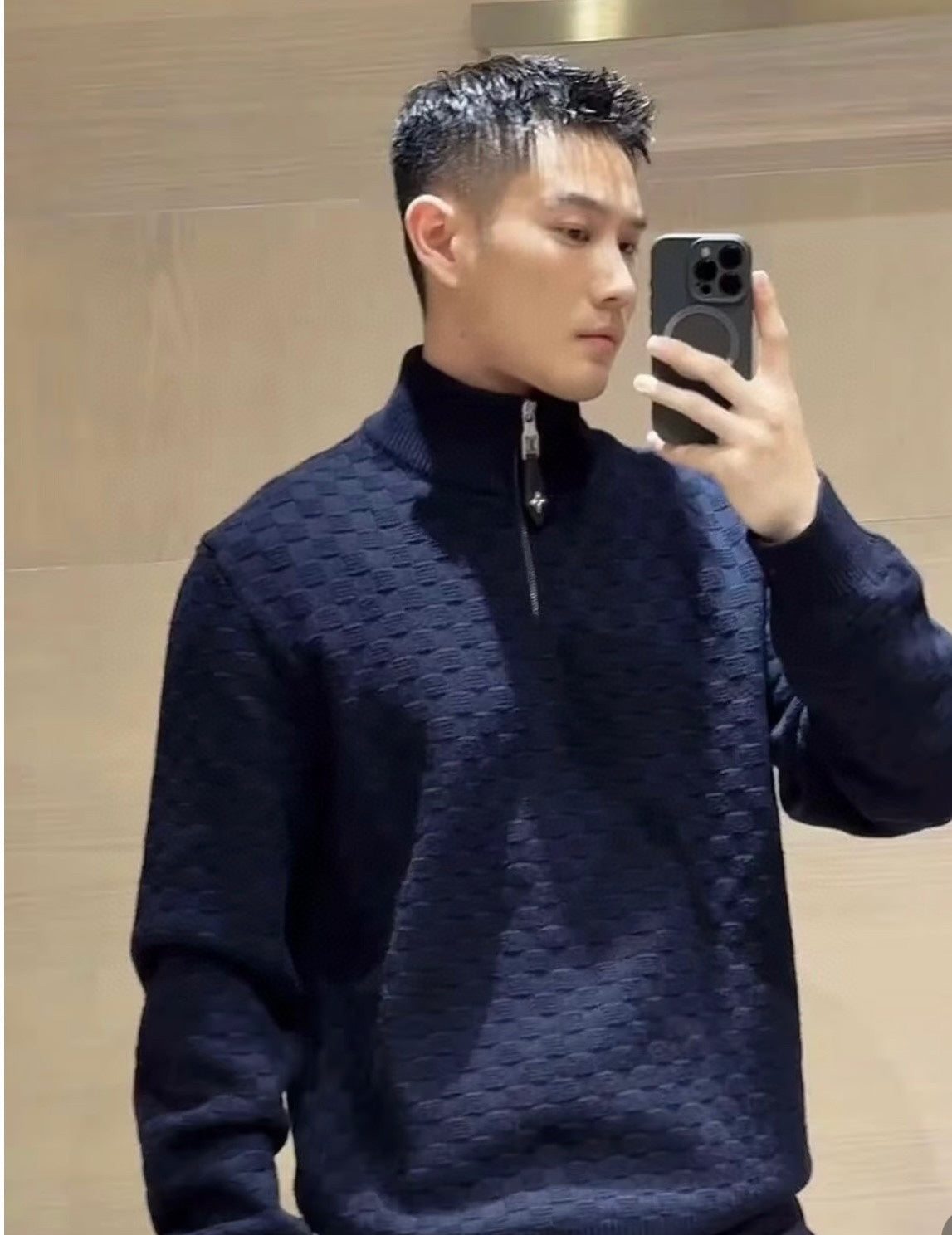 LV 25S HALF-ZIP SWEATER 0055