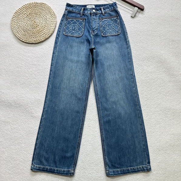 CHANEL 25S WIDE-LEG DENIM JEANS 273