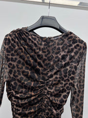 YSL 25S LEOPARD PRINT SKIRT STYLE 44